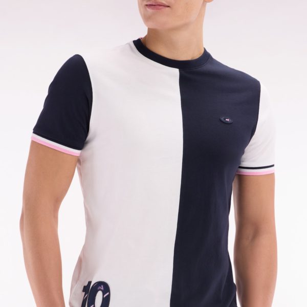 T-shirt Bicolore Xv De France En Coton Blanc Coupe Droite Eden Park