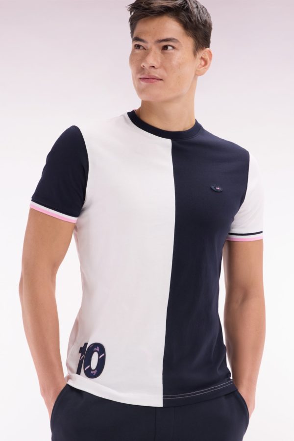T-shirt Bicolore Xv De France En Coton Blanc Coupe Droite Eden Park – Image 2