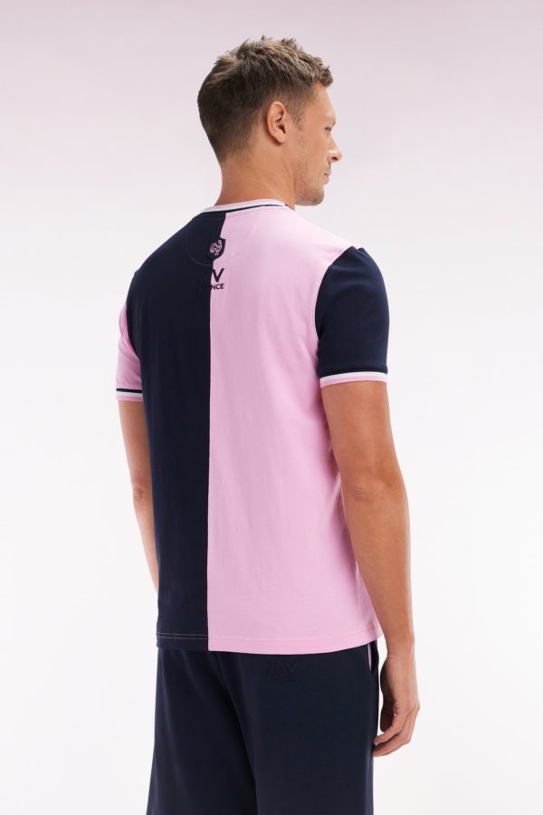 T-shirt Bicolore Xv De France En Coton Rose Coupe Droite Eden Park – Image 3