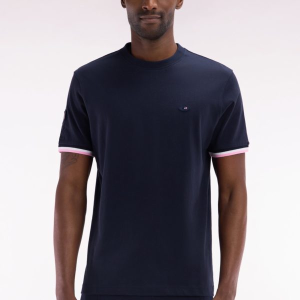 T-shirt Xv De France En Coton Marine Broderie Coq Coupe Droite Eden Park