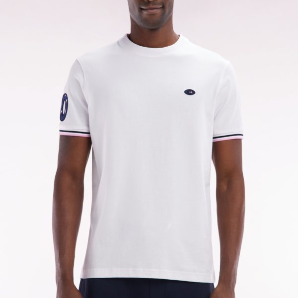 T-shirt Xv De France En Coton Blanc Broderie 10 Coupe Droite Eden Park