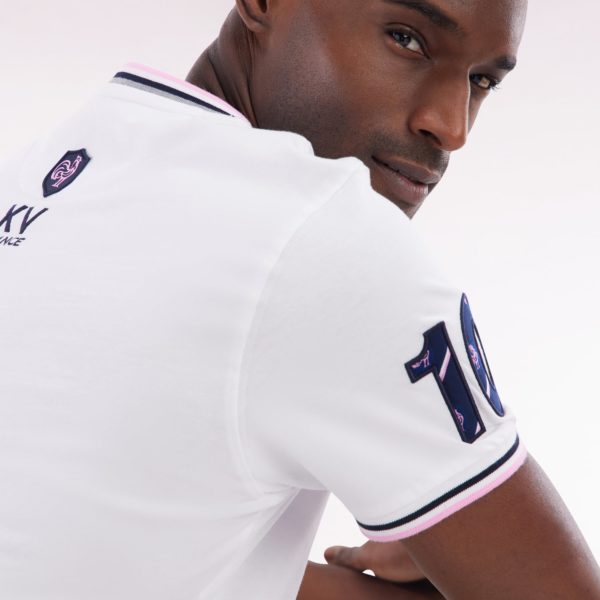 T-shirt Xv De France En Coton Blanc Broderie 10 Coupe Droite Eden Park
