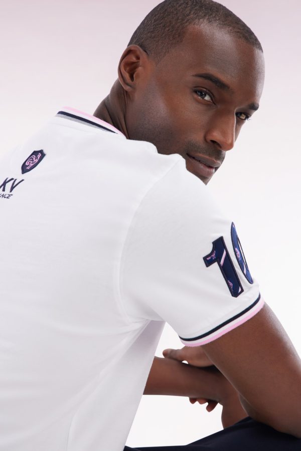 T-shirt Xv De France En Coton Blanc Broderie 10 Coupe Droite Eden Park – Image 2