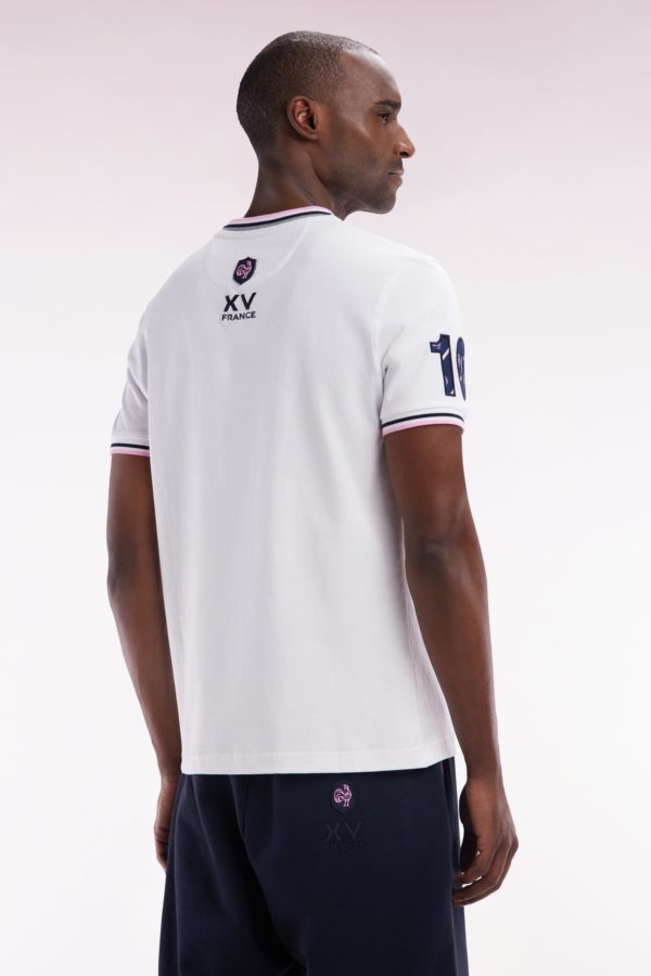 T-shirt Xv De France En Coton Blanc Broderie 10 Coupe Droite Eden Park – Image 3