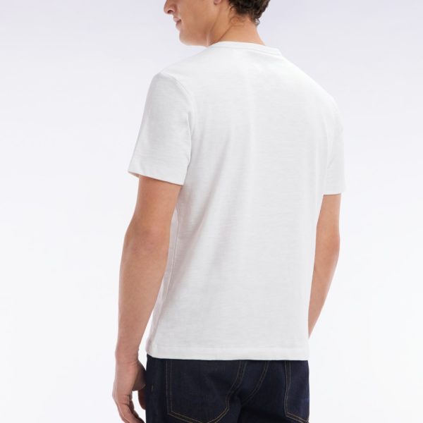 T-shirt En Jersey De Coton Slub Blanc Coupe Droite Eden Park