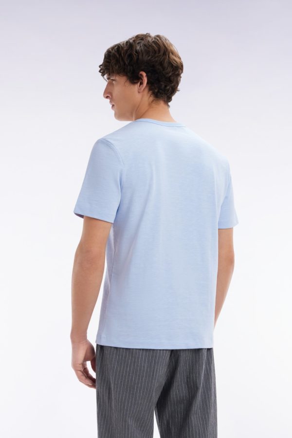 T-shirt En Jersey De Coton Slub Ciel Coupe Droite Eden Park – Image 3