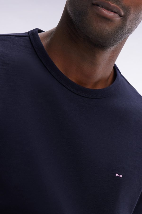 T-shirt En Jersey De Coton Slub Marine Coupe Droite Eden Park – Image 4