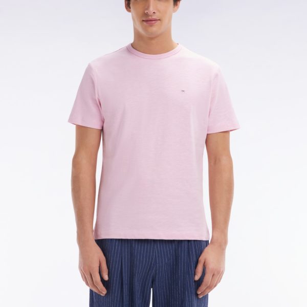 T-shirt En Jersey De Coton Slub Rose Coupe Droite Eden Park