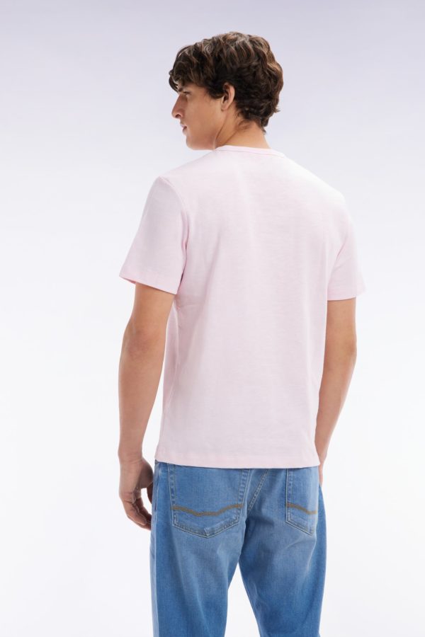 T-shirt En Jersey De Coton Slub Rose Pâle Coupe Droite Eden Park – Image 2