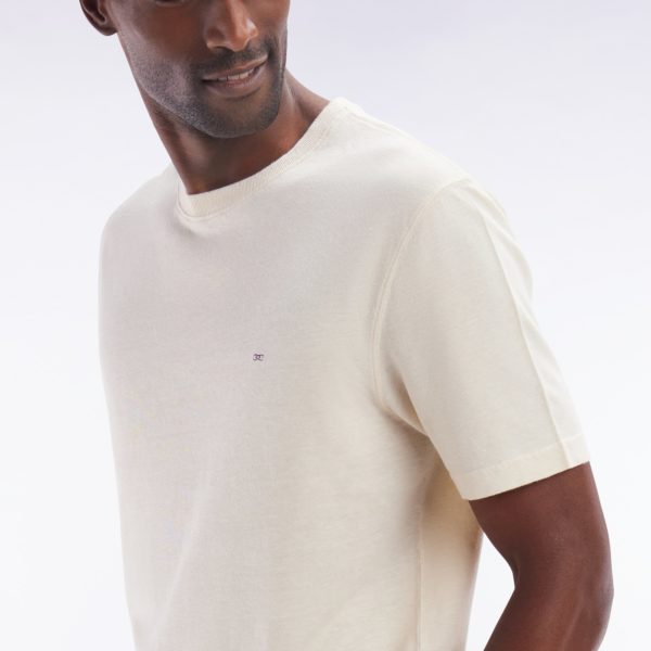 T-shirt En Coton Et Lin Écru Coupe Droite Eden Park