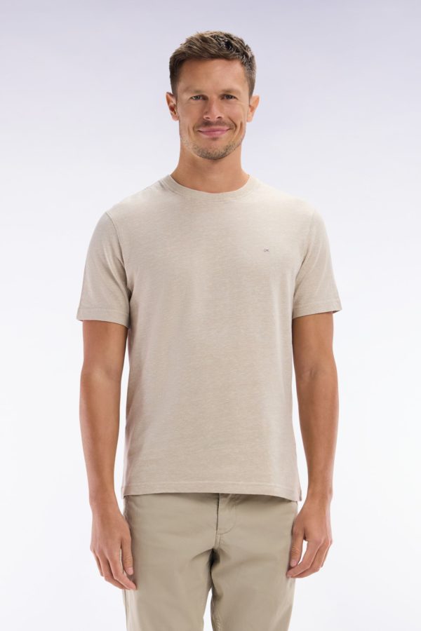 T-shirt En Coton Et Lin Beige Coupe Droite Eden Park
