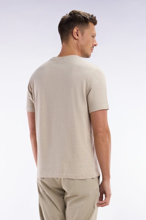 T-shirt En Coton Et Lin Beige Coupe Droite Eden Park – Image 3