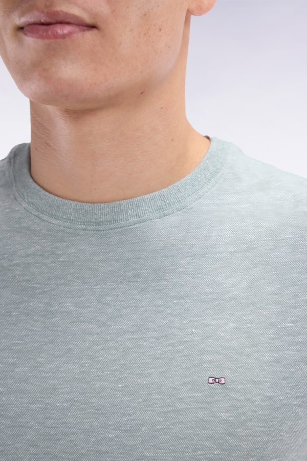 T-shirt En Coton Et Lin Gris Moyen Coupe Droite Eden Park – Image 4