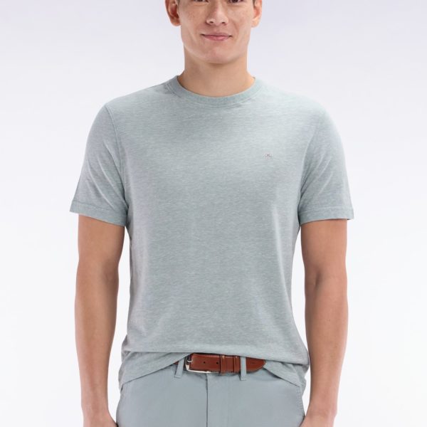 T-shirt En Coton Et Lin Gris Moyen Coupe Droite Eden Park