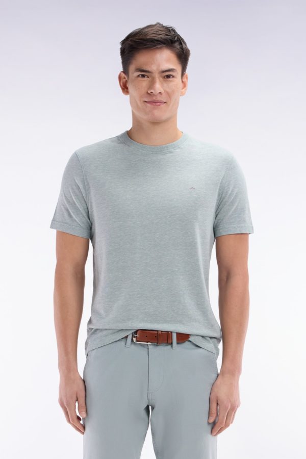 T-shirt En Coton Et Lin Gris Moyen Coupe Droite Eden Park