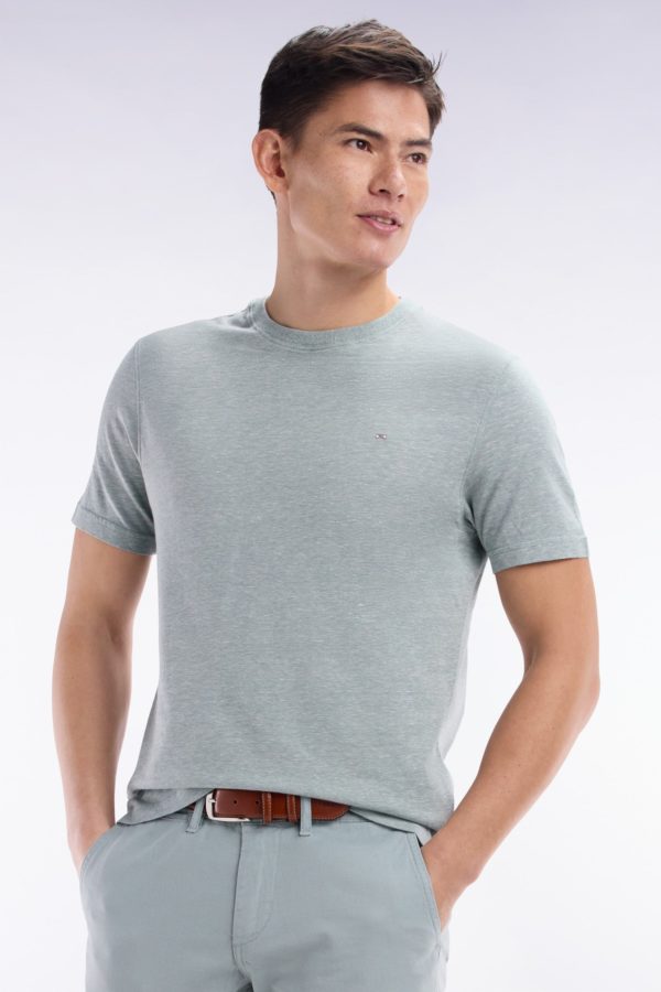 T-shirt En Coton Et Lin Gris Moyen Coupe Droite Eden Park – Image 2