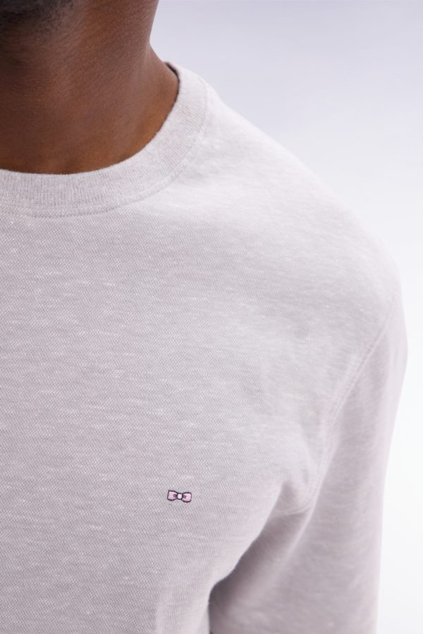 T-shirt En Coton Et Lin Gris Coupe Droite Eden Park – Image 4