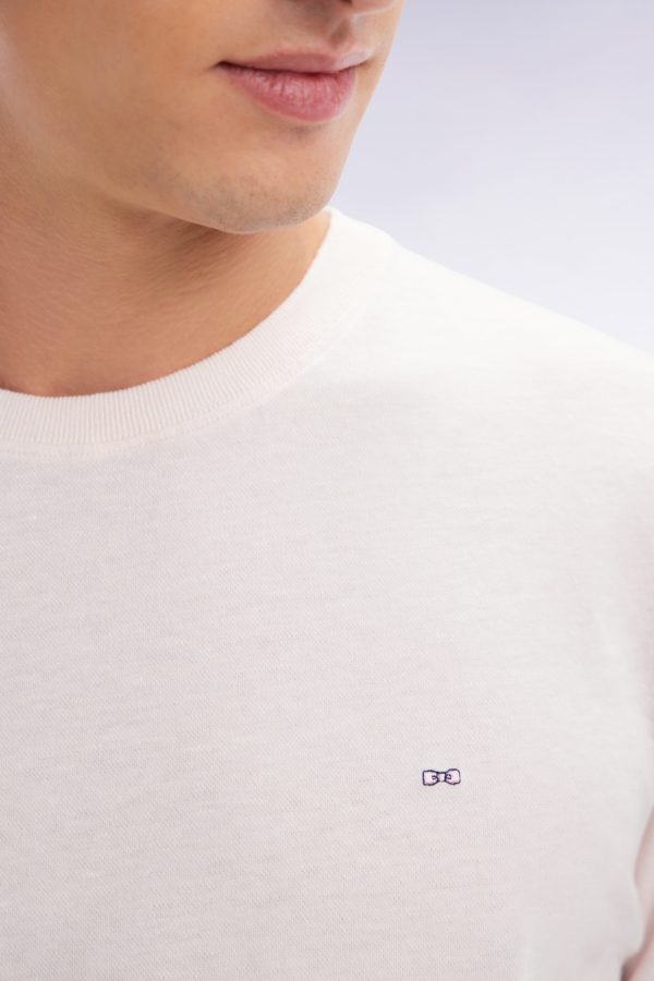 T-shirt En Coton Et Lin Rose Coupe Droite Eden Park – Image 4