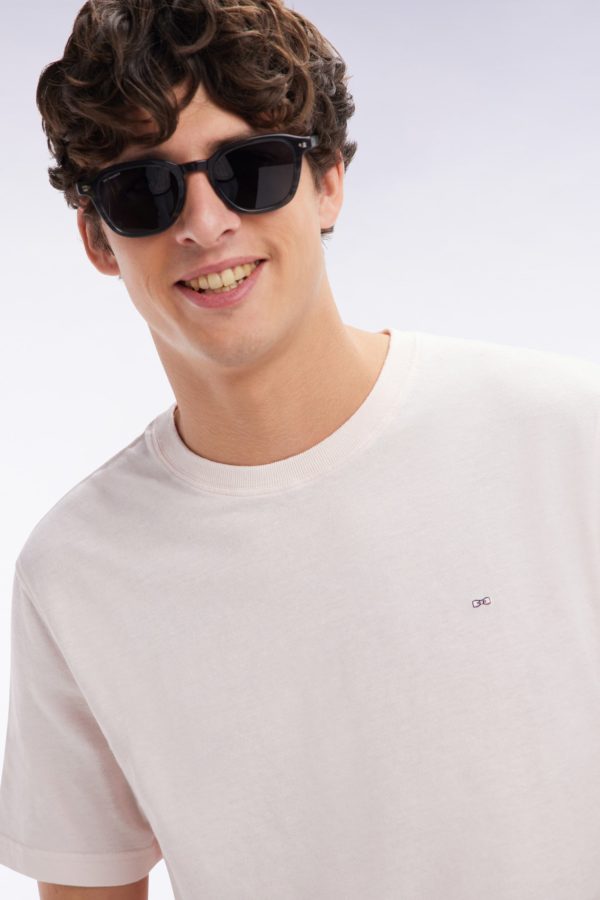 T-shirt En Coton Et Lin Rose Coupe Droite Eden Park – Image 2
