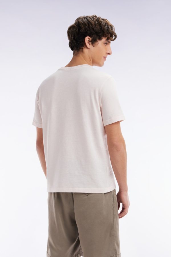 T-shirt En Coton Et Lin Rose Coupe Droite Eden Park – Image 3