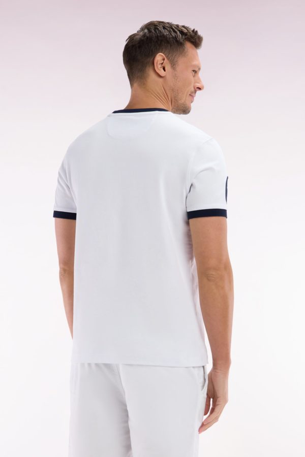 T-shirt En Coton Blanc Écusson 6 Nations Coupe Droite Eden Park – Image 3