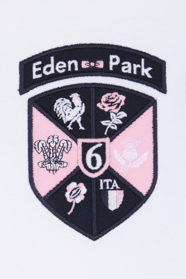 T-shirt En Coton Blanc Écusson 6 Nations Coupe Droite Eden Park – Image 5