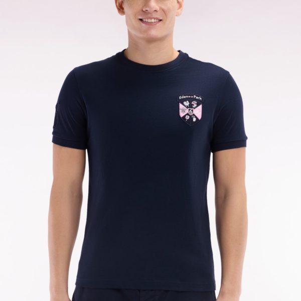 T-shirt En Coton Marine Écusson 6 Nations Coupe Droite Eden Park