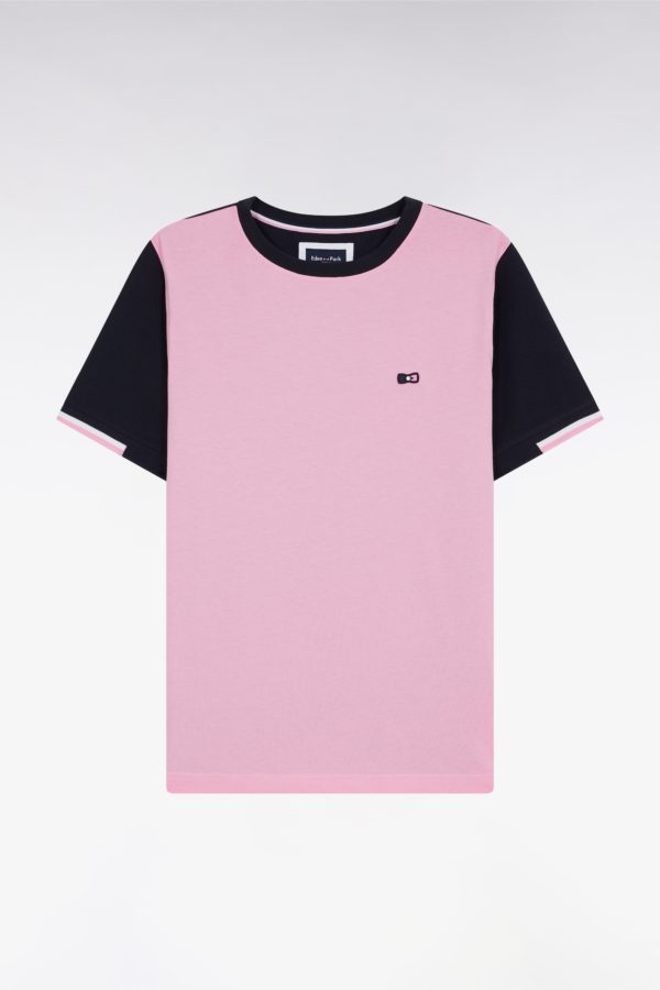 T-shirt À Manches Courtes En Coton Rose Coupe Droite Eden Park