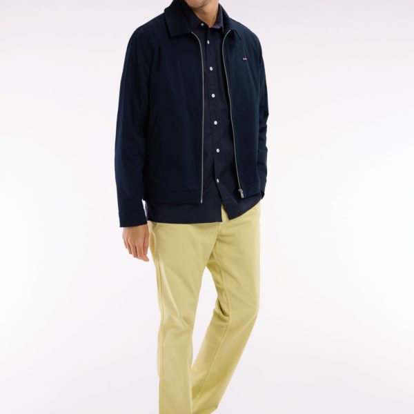 Blouson Zippé Déperlent En Coton Stretch Marine Eden Park