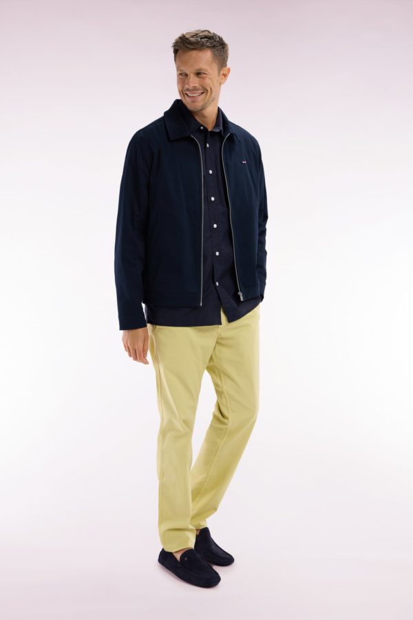 Blouson Zippé Déperlent En Coton Stretch Marine Eden Park – Image 2