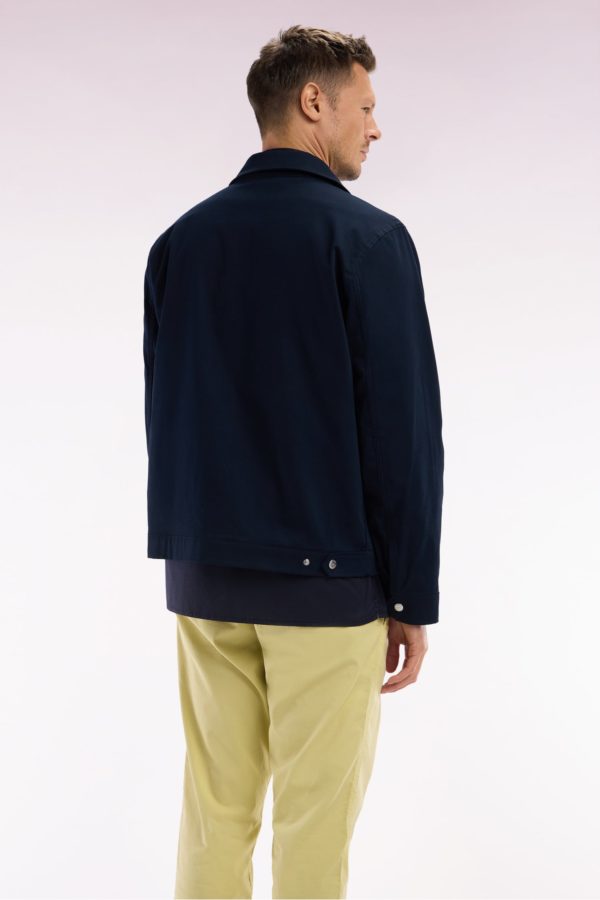 Blouson Zippé Déperlent En Coton Stretch Marine Eden Park – Image 3