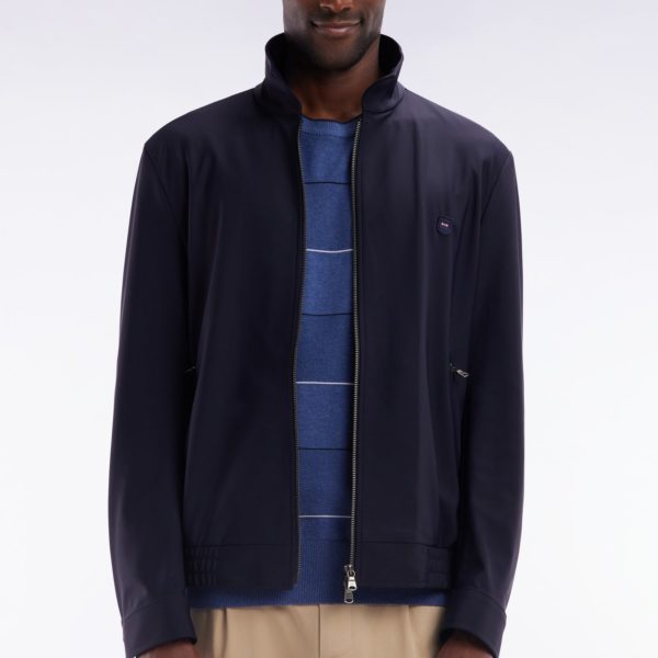 Blouson Zippé Technique Bleu Marine Eden Park