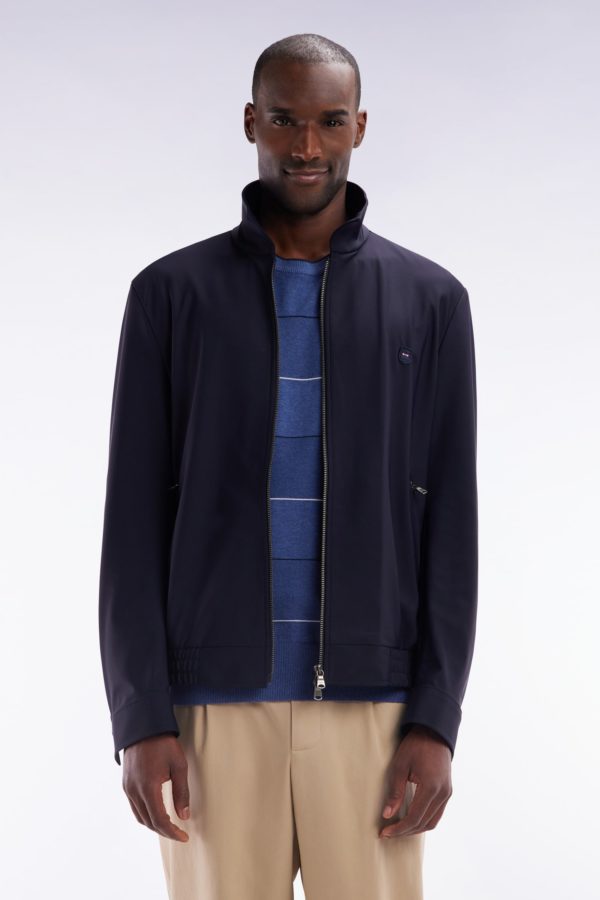 Blouson Zippé Technique Bleu Marine Eden Park