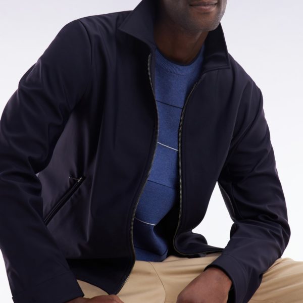 Blouson Zippé Technique Bleu Marine Eden Park