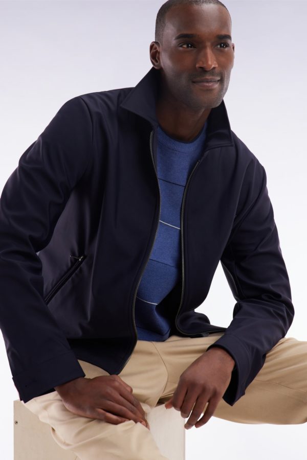 Blouson Zippé Technique Bleu Marine Eden Park – Image 2