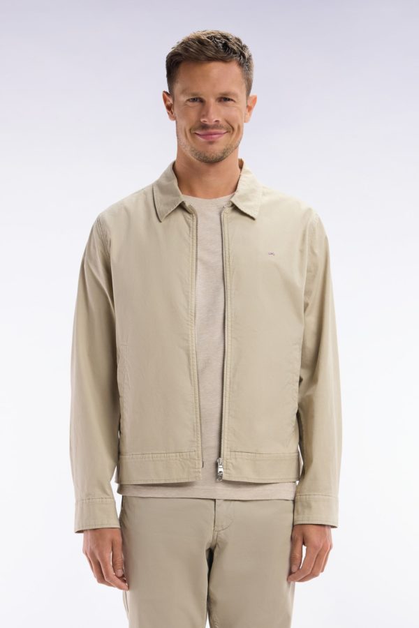 Blouson Zippé En Gabardine De Coton Stretch Beige Eden Park