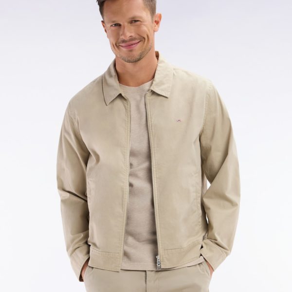 Blouson Zippé En Gabardine De Coton Stretch Beige Eden Park