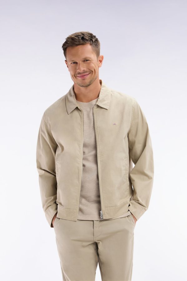 Blouson Zippé En Gabardine De Coton Stretch Beige Eden Park – Image 2