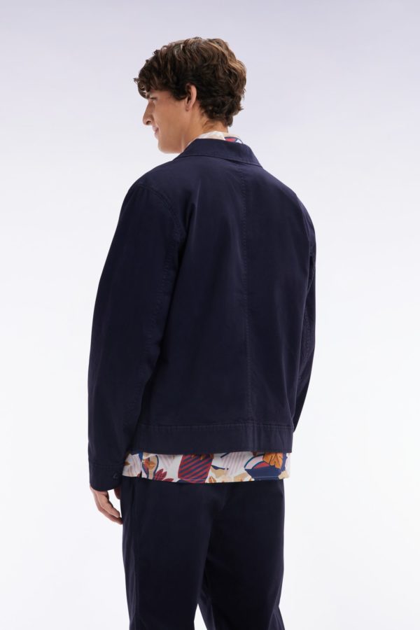 Blouson Zippé En Gabardine De Coton Stretch Marine Eden Park – Image 3