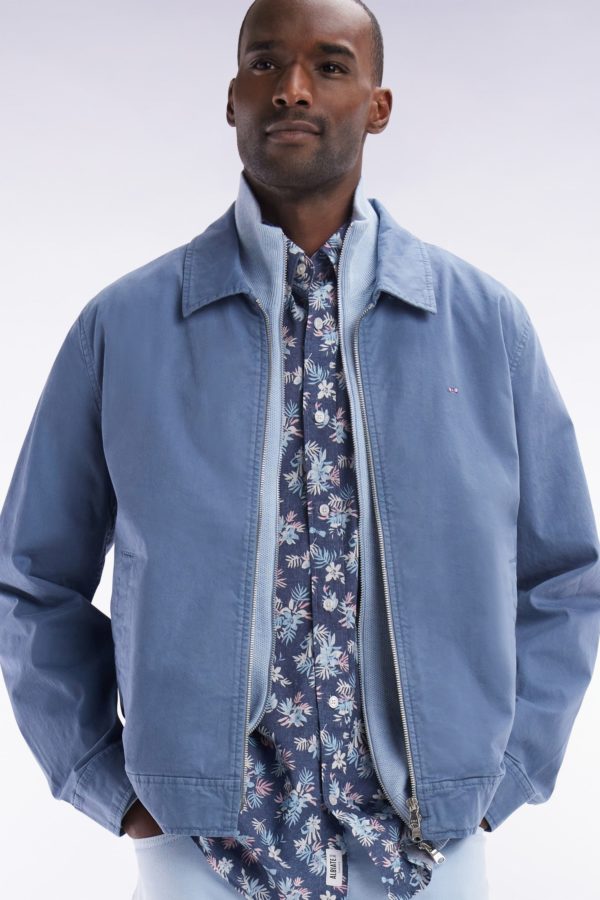 Blouson Zippé En Gabardine De Coton Stretch Gris Eden Park – Image 2