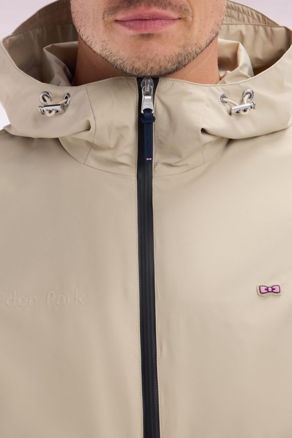 Blouson Coupe-vent En Nylon Soft Touch À Capuche Beige Eden Park – Image 3