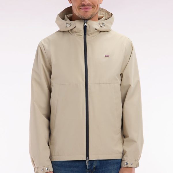 Blouson Coupe-vent En Nylon Soft Touch À Capuche Beige Eden Park