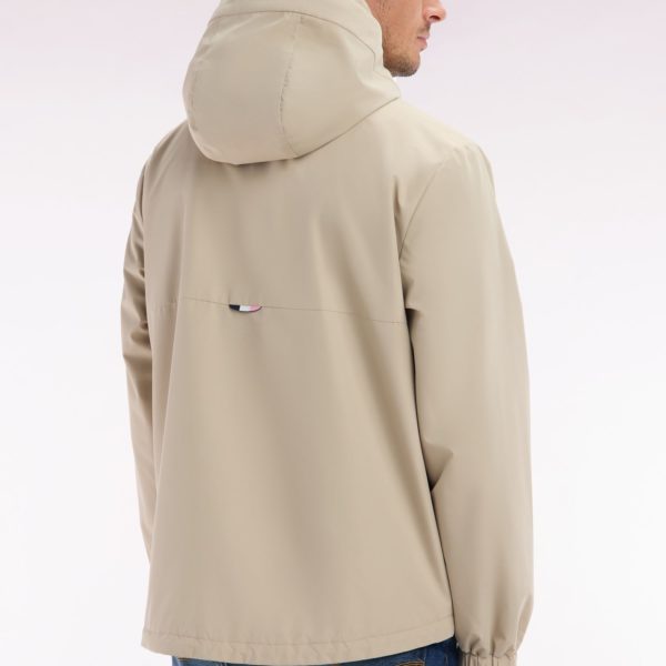 Blouson Coupe-vent En Nylon Soft Touch À Capuche Beige Eden Park