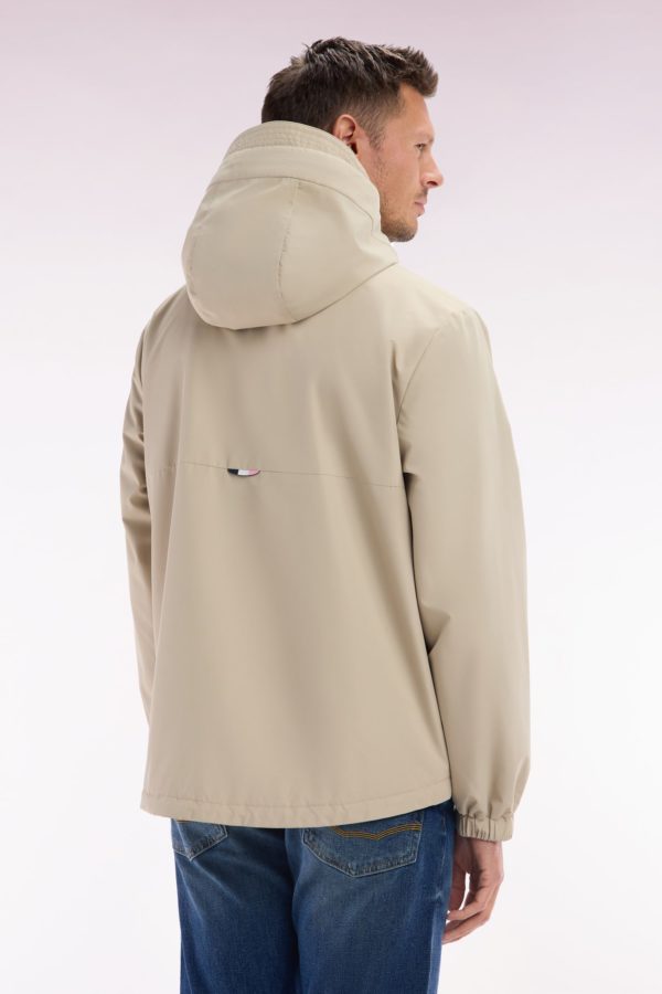 Blouson Coupe-vent En Nylon Soft Touch À Capuche Beige Eden Park – Image 2