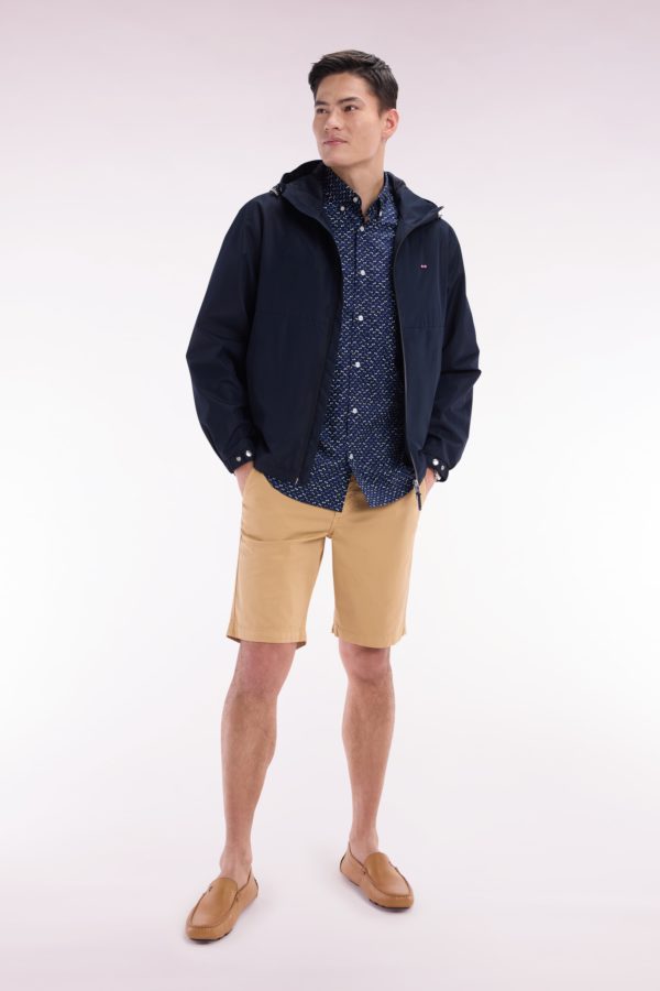 Blouson Coupe-vent En Nylon Soft Touch À Capuche Marine Eden Park – Image 2