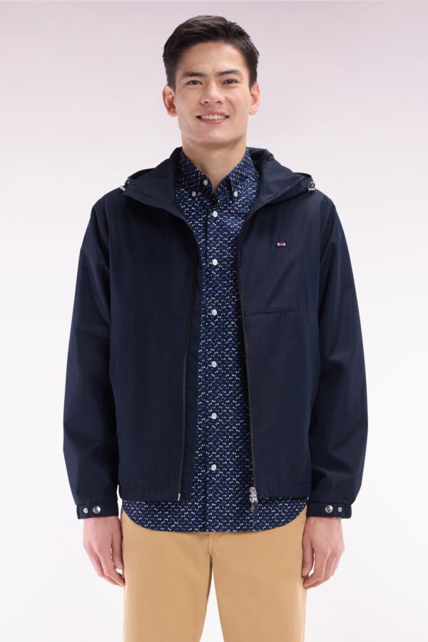 Blouson Coupe-vent En Nylon Soft Touch À Capuche Marine Eden Park