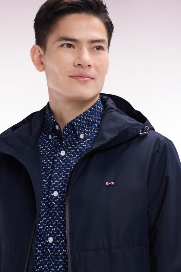 Blouson Coupe-vent En Nylon Soft Touch À Capuche Marine Eden Park – Image 4