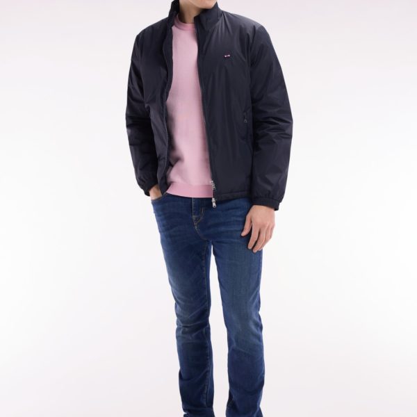 Blouson Coupe-vent En Nylon Mat Marine Brodé Eden Park