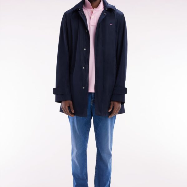 Imperméable À Capuche Bleu Marine Eden Park