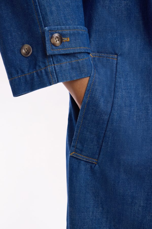 Trench-coat Oversized En Denim Bleu Eden Park – Image 4